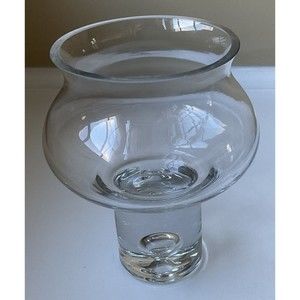 KROSNO Poland Suspended Bubble Art Clear Glass Vase Bowl Candle Holder 6.25 inch